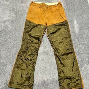 SafTbak Pants Mens 32x29 Brown Double Knee Brush Guard Hunting Outdoors USA Vtg